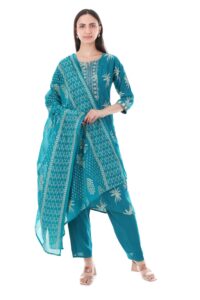 Blue cotton suit