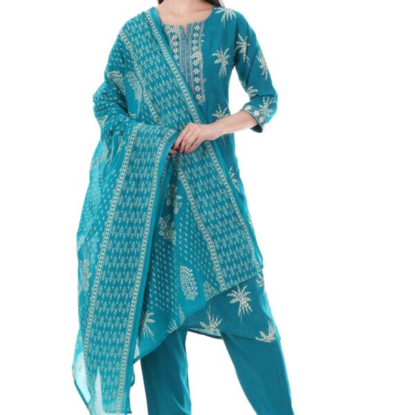 Blue cotton suit